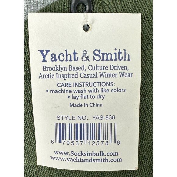 Yacht & Smith Beanie Youth Hat Green Arctic Inspired Casual Winter YAS-838 - Picture 2 of 3